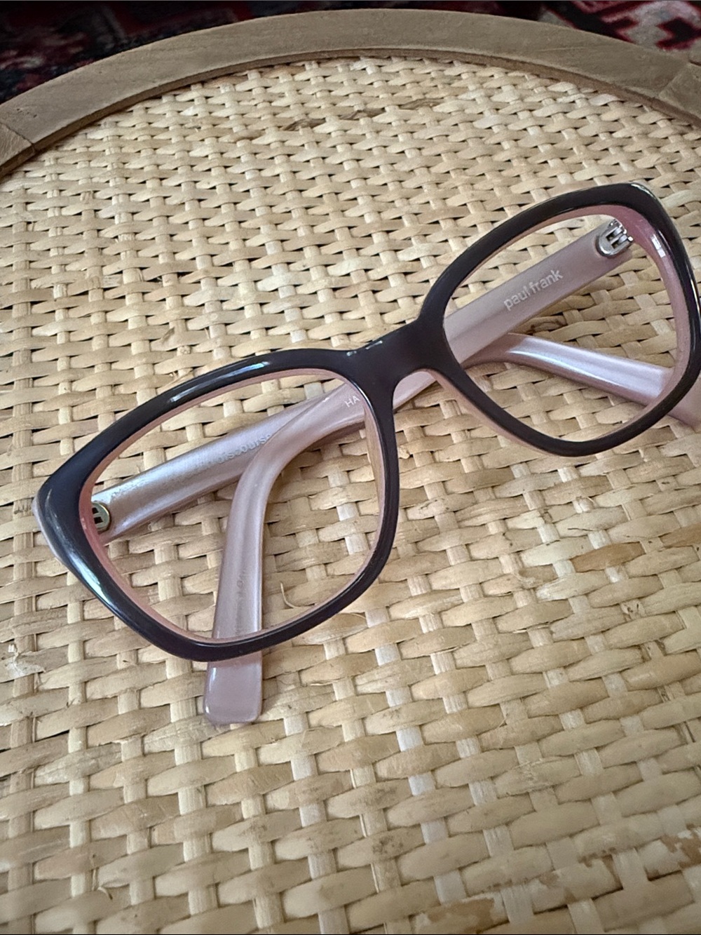 Paul Frank Pink & Gray Oversized Eyeglass Frames Wrapped in Discourse 54